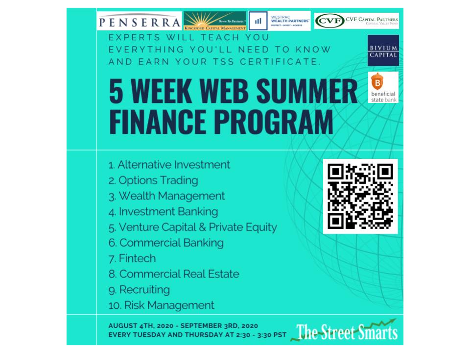 5 Weeks Web Summer Finance Program Flyer